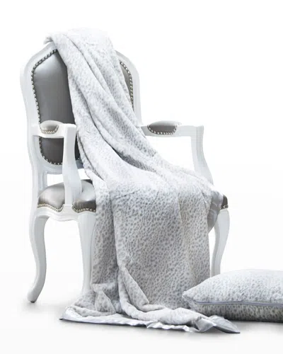 Giraffe At Home Luxe Snow Leopard Xl Throw In Grey