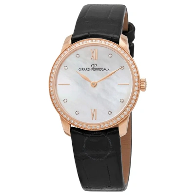 Girard-perregaux Girard Perregaux 1966 Lady Automatic Dimond Watch 49528-d52a771-ck6a In Black / Gold / Gold Tone / Mop / Mother Of Pearl / Rose / Rose Gold / Rose Gold Tone