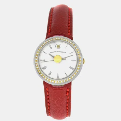 Pre-owned Girard-perregaux Equation Focal 5010 Quartz White 18k Yellow Gold Stainless Steel Women's Wristwatch