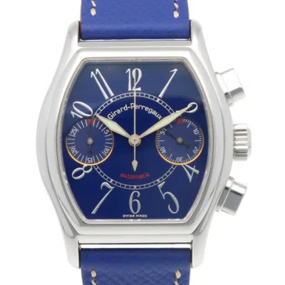 Pre-owned Girard-perregaux Richeville Stainless Steel Wristwatch () In Blue