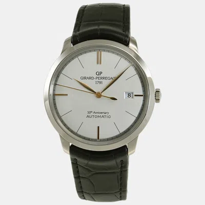 Pre-owned Girard-perregaux Silver 18k White Gold Classic 49525-53-134-bb60 Men's Wristwatch 38mm