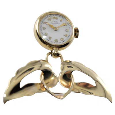 Pre-owned Girard-perregaux Girard Perregaux Solid Gold Art Deco Style Lapel Watch, Circa 1950s In Multi
