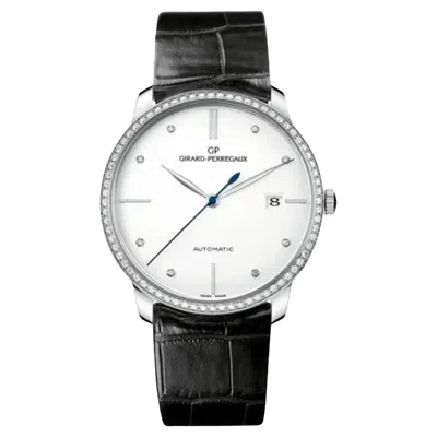 Pre-owned Girard-perregaux Girard Perregaux Vintage 1966 18k White Gold 38 Mm Case With Diamonds Bezel.