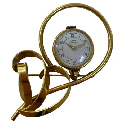 Pre-owned Girard-perregaux Vintage Girard Perregaux Mid Century Modern Ladies Watch Brooch Pin In Multi