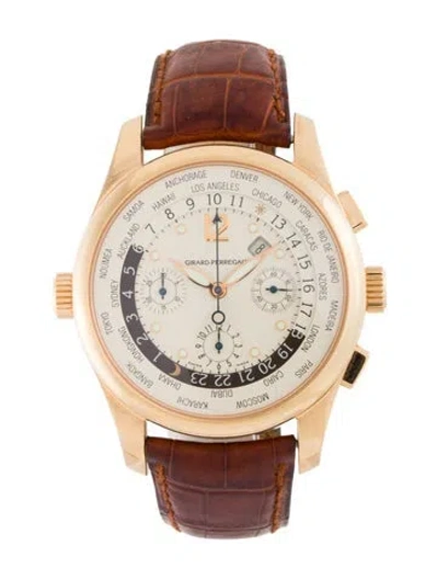 Pre-owned Girard-perregaux World Timer Watch, 43mm In Multi