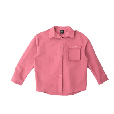 Girl Crush Women's Pink / Purple Technical Knit Button Up Cargo Pink Shirt In Pink/purple