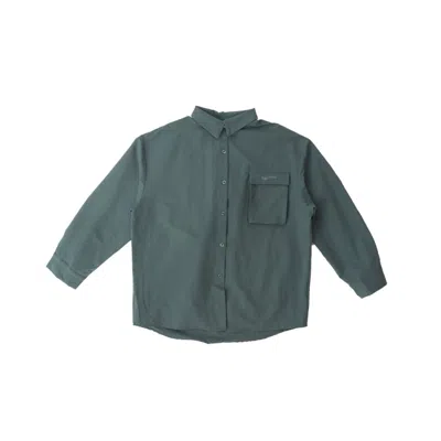 Girl Crush Women's Technical Knit Button Up Cargo Green Shirt