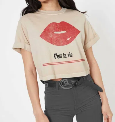 Girl Dangerous C'est La Vie Cropped Top In Brown