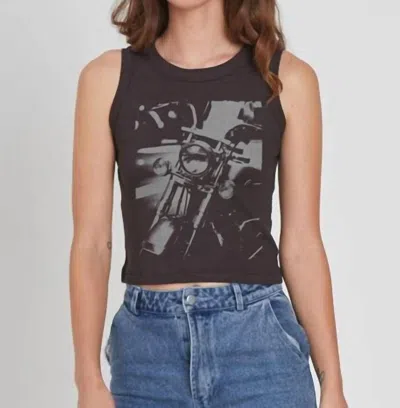 Girl Dangerous Chopper Ribbed Tank Top In Black