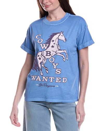 Girl Dangerous Cowboys Wanted T-shirt In Blue