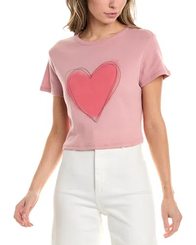 Girl Dangerous Doodle Heart Cropped T-shirt In Pink