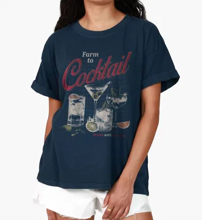 Girl Dangerous Farm To Cocktail Tee In Navy In Blue
