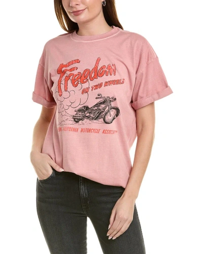 Girl Dangerous Freedom On Two Wheels T-shirt In Pink