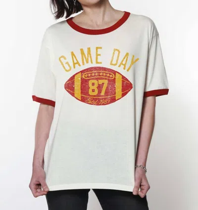 Girl Dangerous Game Day Vintage Inspired Tee In Off White