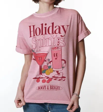 Girl Dangerous Holiday Spirits Tee In Dusty Pink