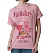 Girl Dangerous Holiday Spirits Tee In Dusty Pink In Pink
