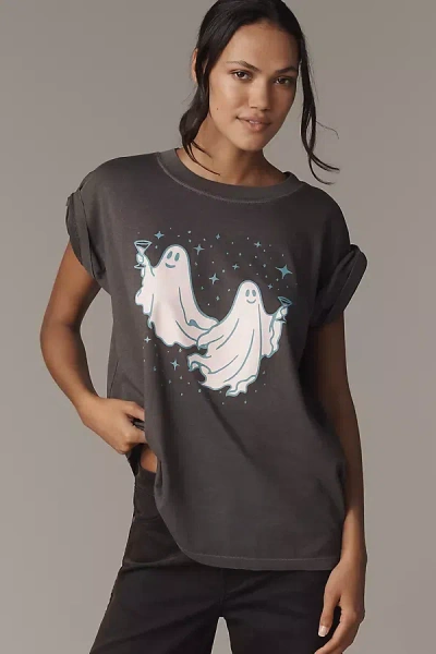 Girl Dangerous Martini Ghosts Graphic Tee In Black
