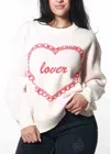 Girl Dangerous Oversized 'lover' Sweater In Pink In White