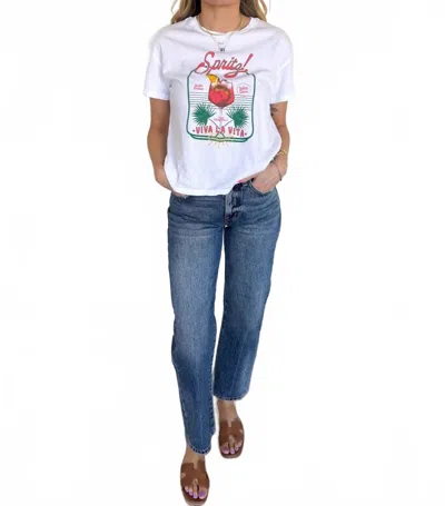 Girl Dangerous Saffron Spritz Viva Graphic Tee In White