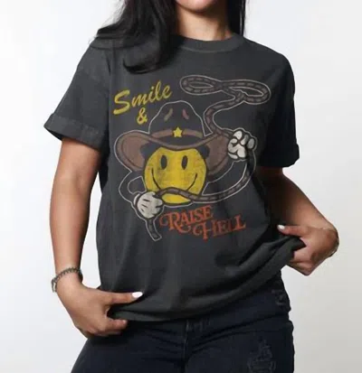 Girl Dangerous Smile & Raise Hell Tee In Black
