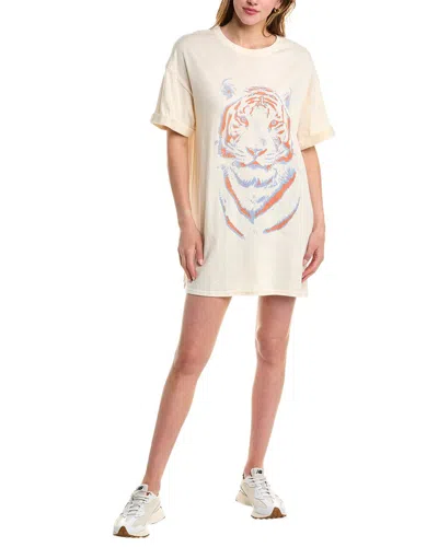 Girl Dangerous Tiger Stencil Oversized T-shirt In White