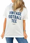 Girl Dangerous Vintage Football Tee In White In White