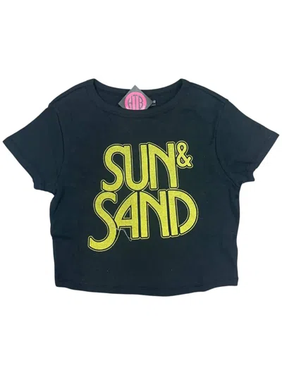 Girl Dangerous Women's Sun & Sand Cropped Top In Black In Blue