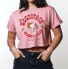 Girl Dangerous Woodstock Rodeo Club Cropped Graphic Tee In Pink In Pink