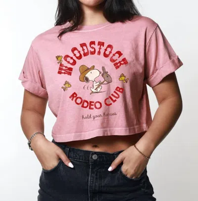 Girl Dangerous Woodstock Rodeo Club Cropped Graphic Tee In Pink