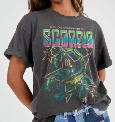 Girl Dangerous Zodiac Short Sleeve Tee In Vintage Black In Gray