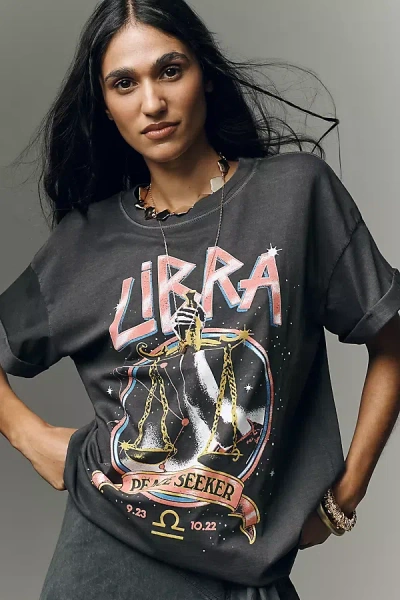 Girl Dangerous Zodiac Tee In Gray