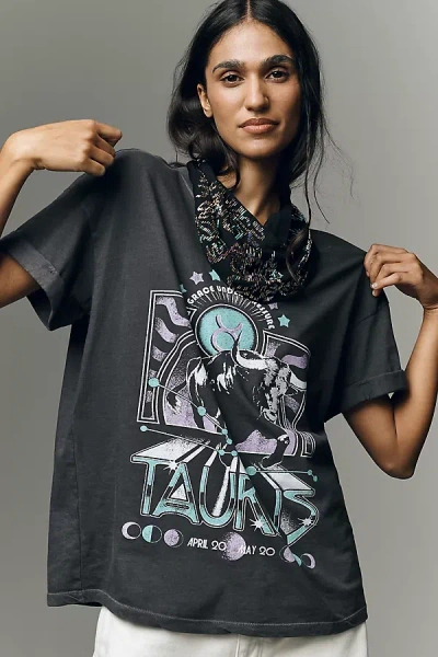 Girl Dangerous Zodiac Tee In Gray