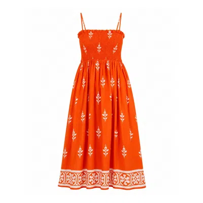 Girl In Mind Women's Abby Orange Border Print Maxi Dress In Animal Print