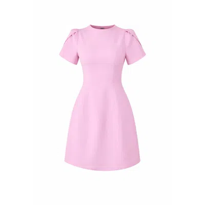 Girl In Mind Women's Ami Tulip Sleeve High Neck Mini Dress Pink