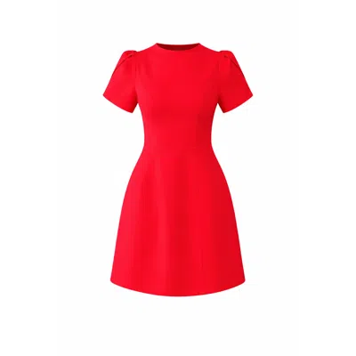 Girl In Mind Women's Ami Tulip Sleeve High Neck Mini Dress Red