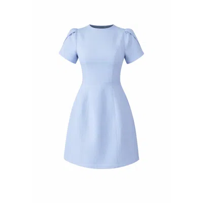 Girl In Mind Women's Ami Tulip Sleeve High Neck Mini Dress Sky Blue
