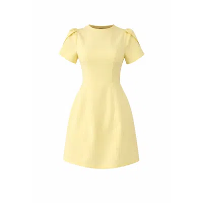 Girl In Mind Women's Ami Tulip Sleeve High Neck Mini Dress Yellow