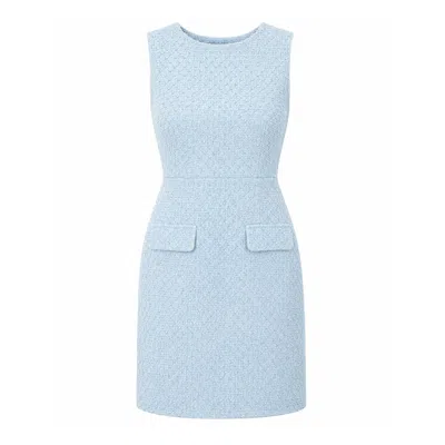 Girl In Mind Women's Athenia Tweed Pocket Detail Mini Dress Blue