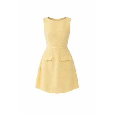 Girl In Mind Women's Athenia Tweed Pocket Detail Mini Dress Yellow