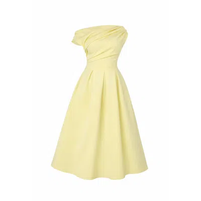 Girl In Mind Women's Betty Asymmetric Midi Dress Yellow