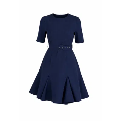 Girl In Mind Women's Blue Beatrice Flaire Mini Dress Navy