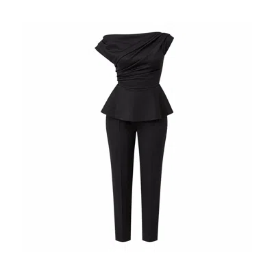 Girl In Mind Women's Connie Peplum Top Black
