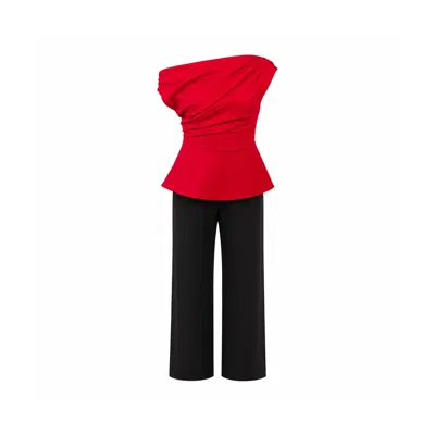 Girl In Mind Women's Connie Peplum Top Red