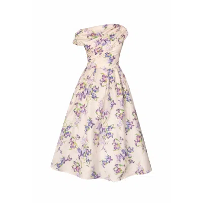 Girl In Mind Women's Danni Strapless Bandeau Midi Dress Yellow Floral