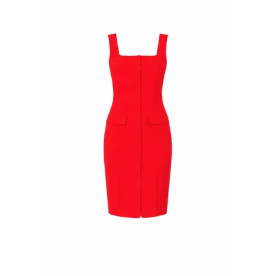 Girl In Mind Women's Elara Button Up Sleeveless Mini Dress Red