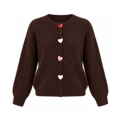 Girl In Mind Women's Lovey Button Up Cardigan Brown