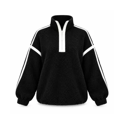 Girl In Mind Women's Mimi Contrast Zip Fleece Black