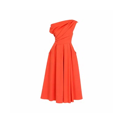 Girl In Mind Women's Orange Betty Asymmetric Midi Dress Corall