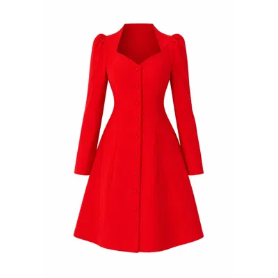 Girl In Mind Women's Petra Tailored Button Up Mini Dress Red