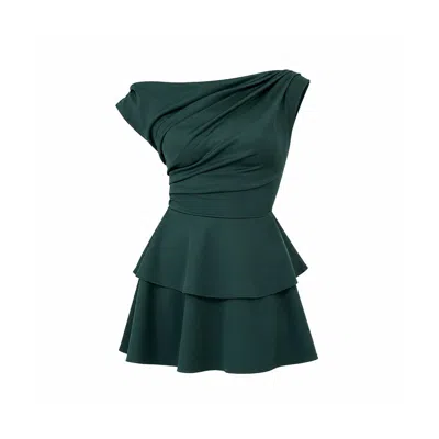 Girl In Mind Women's Pippa Double Frill Mini Dress Green
